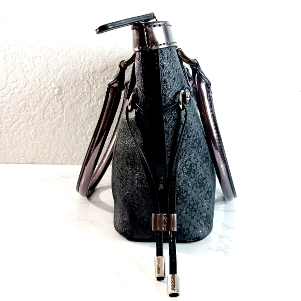 Guess Black and Silver Tote with Structured Design - Picture 3 of 13